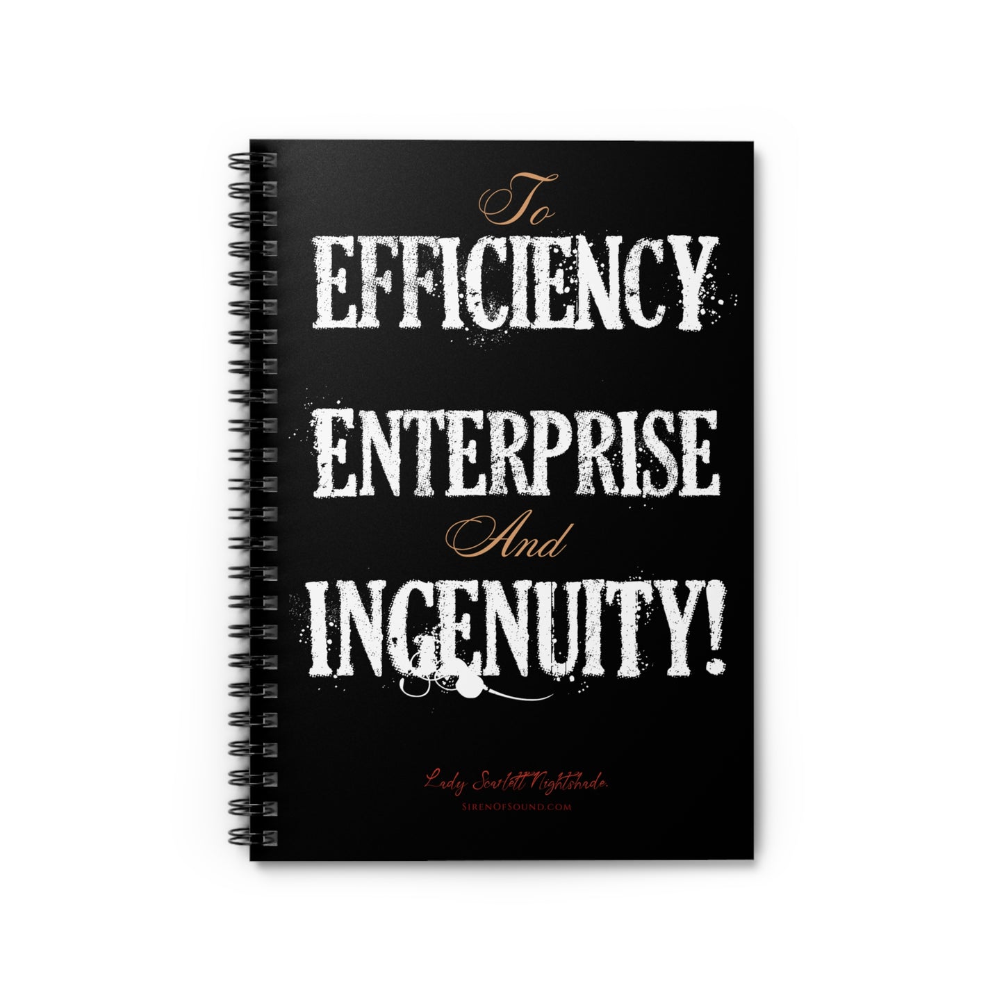 Inspirational Spiral Notebook - Efficiency, Enterprise & Ingenuity Quotes for Creatives, Students, Gift Ideas, Journaling