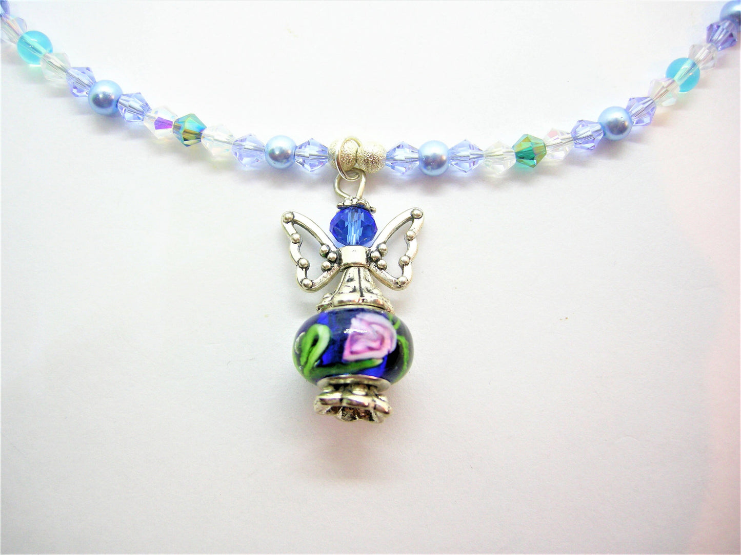 Seraphina – Angel Necklace & Christmas Tree Earrings