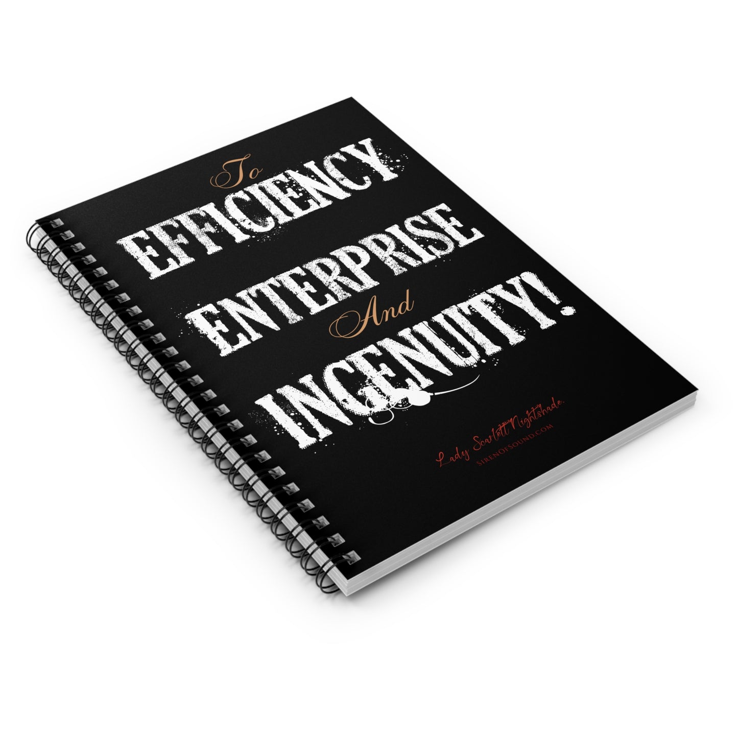 Inspirational Spiral Notebook - Efficiency, Enterprise & Ingenuity Quotes for Creatives, Students, Gift Ideas, Journaling