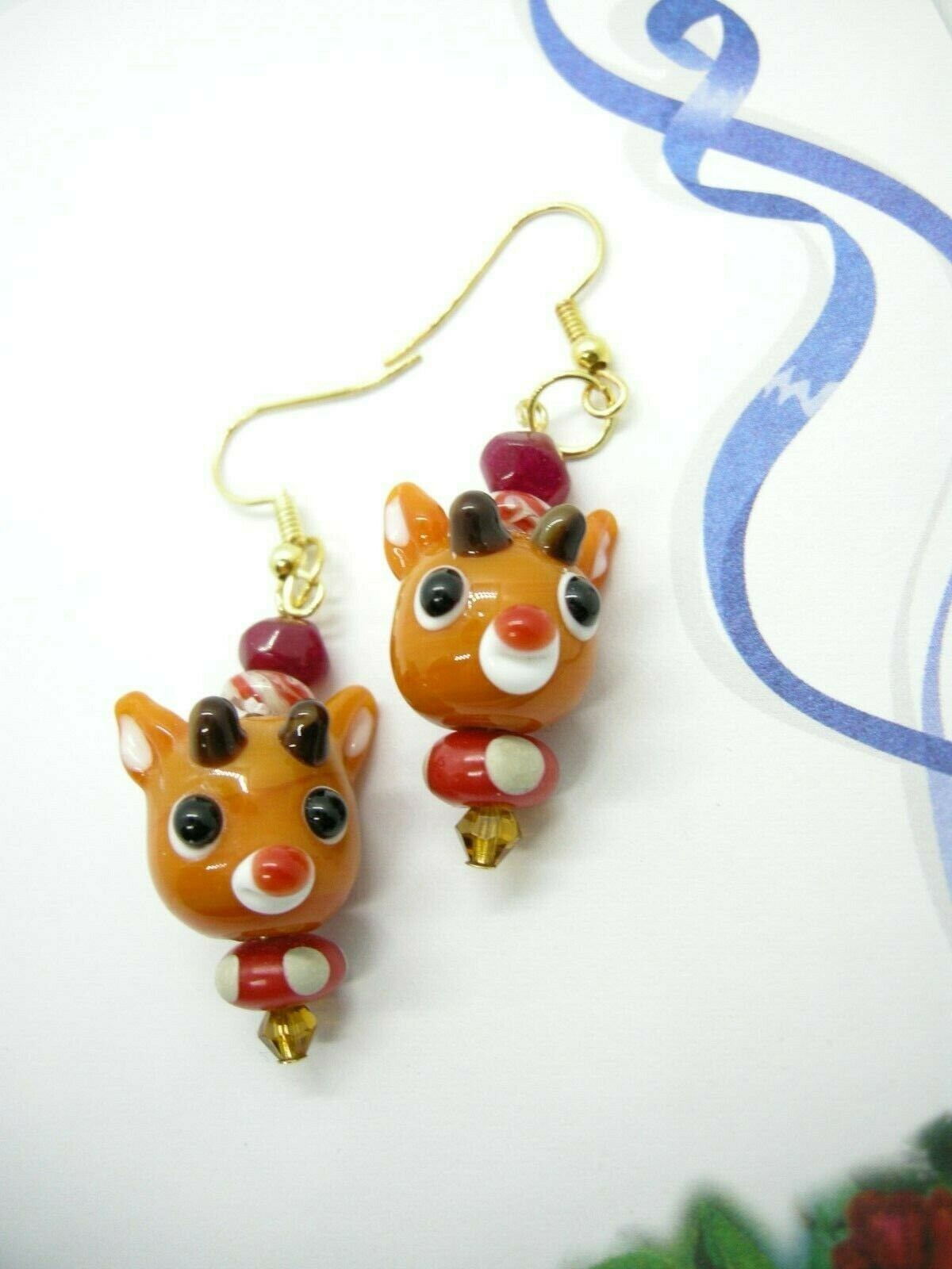 Fireball – Vintage Rudolph Glass Earrings