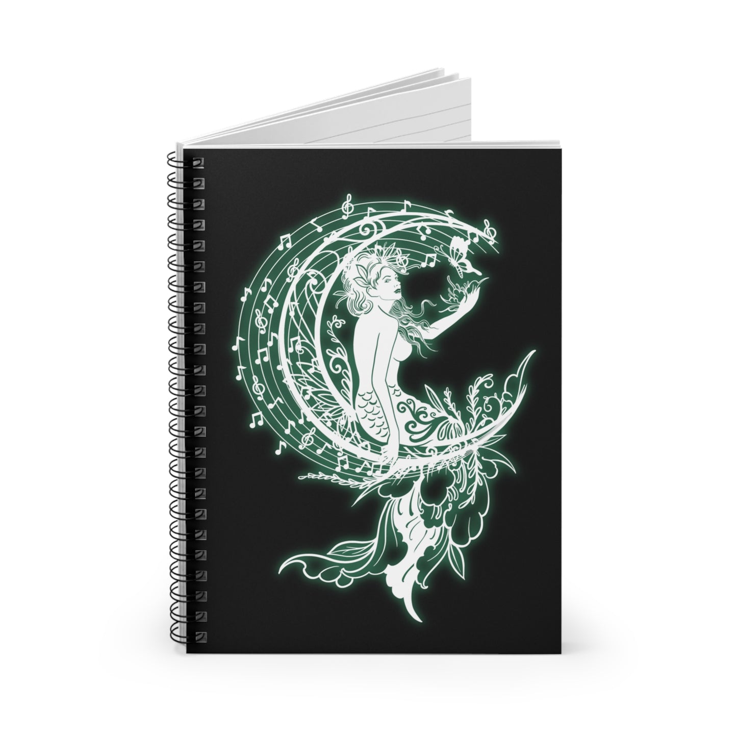 Musical Mermaid Spiral Notebook - Ruled Lines, Ideal for Journaling, Note-taking, Gift for Music Lovers, School Supplies, Art Projects