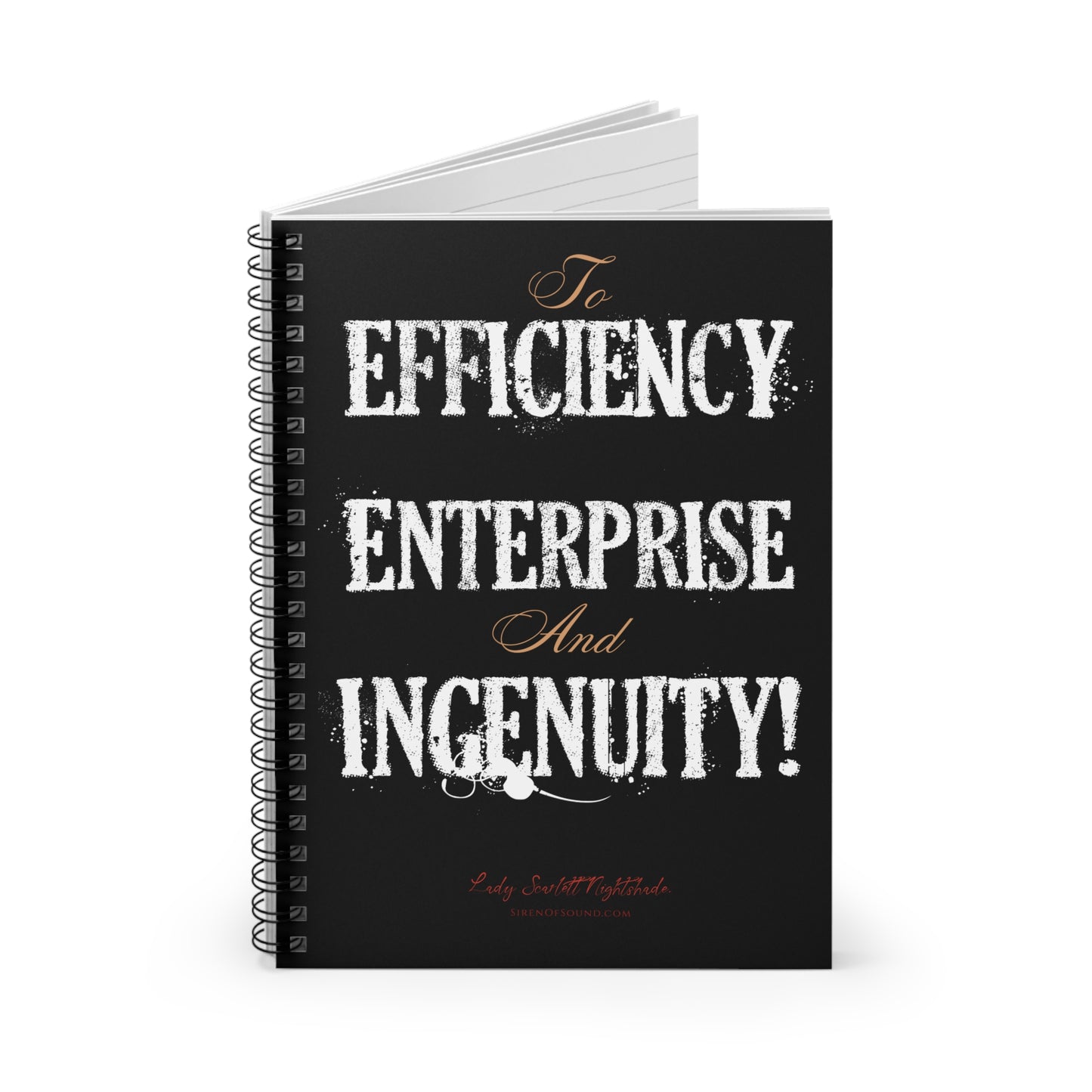 Inspirational Spiral Notebook - Efficiency, Enterprise & Ingenuity Quotes for Creatives, Students, Gift Ideas, Journaling