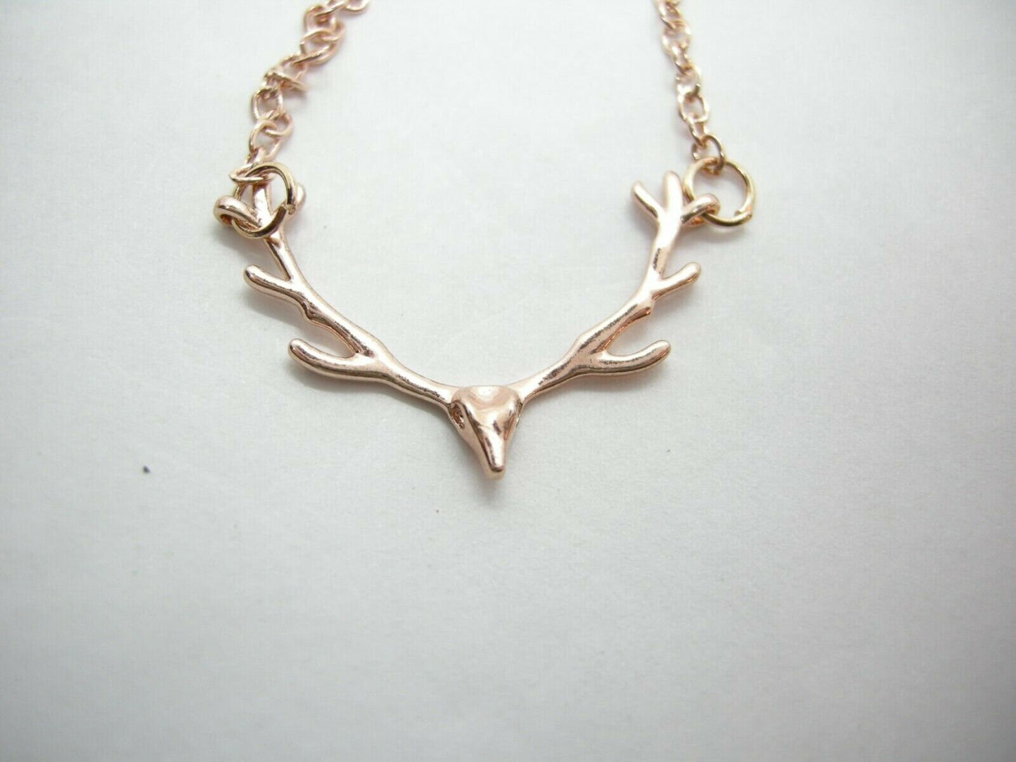 Elise – Dainty Rose Gold Antler Necklace & Bracelet Set