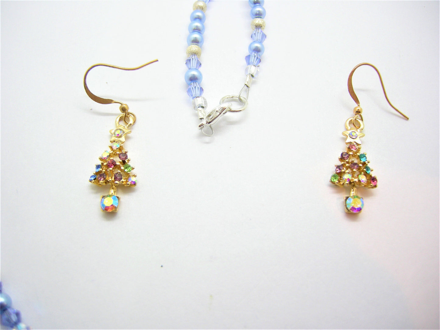 Seraphina – Angel Necklace & Christmas Tree Earrings