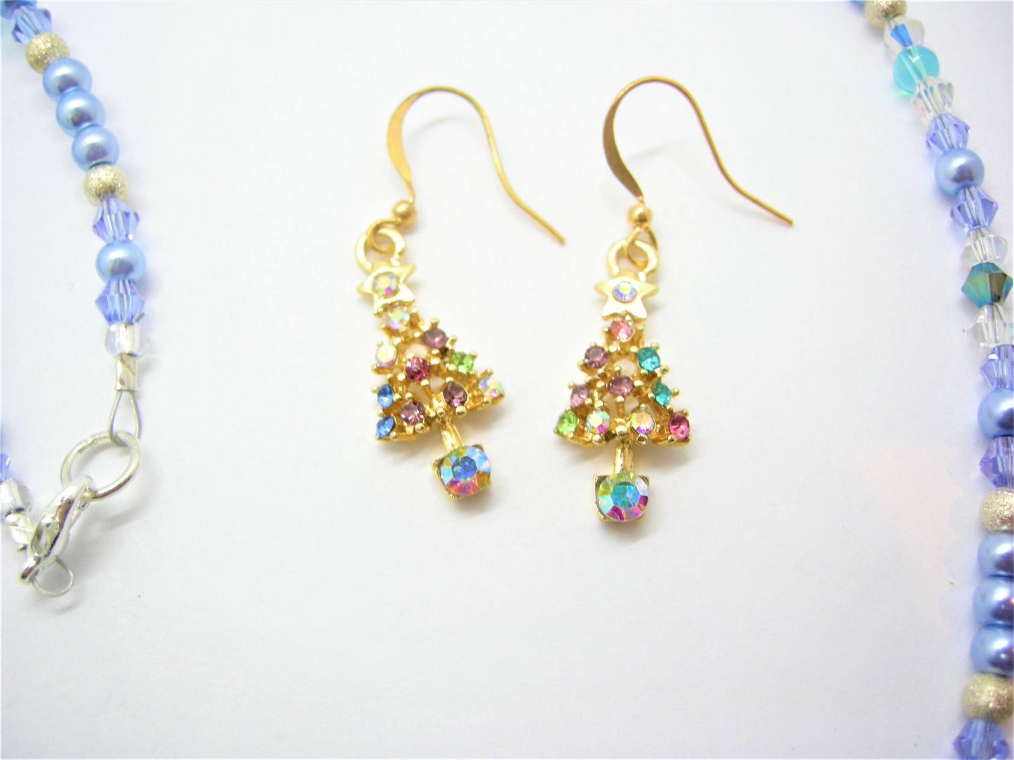 Seraphina – Angel Necklace & Christmas Tree Earrings