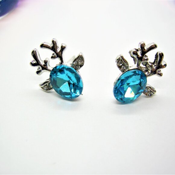 Handcrafted Crazy Elf Lampwork Necklace & Crystal Deer Stud Earring Set