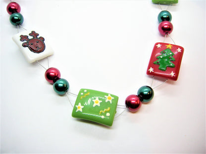 Garland – Double Wire Holiday Package Necklace & Spiral Tree Earrings