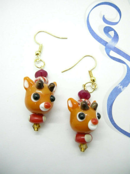 Fireball – Vintage Rudolph Glass Earrings