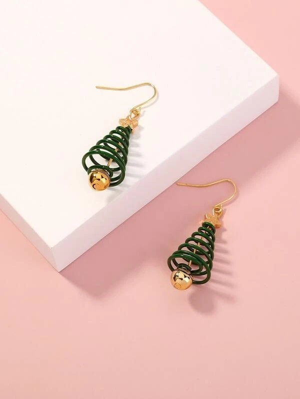 Garland – Double Wire Holiday Package Necklace & Spiral Tree Earrings