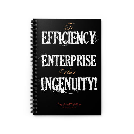 Inspirational Spiral Notebook - Efficiency, Enterprise & Ingenuity Quotes for Creatives, Students, Gift Ideas, Journaling