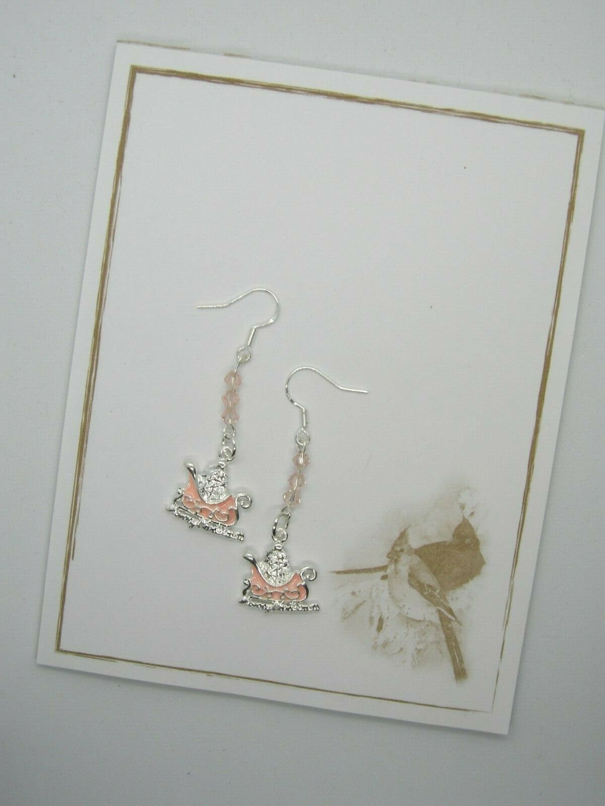 Evangeline – Blush Pink Sleigh Earrings with Swarovski Crystals