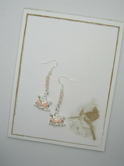 Evangeline – Blush Pink Sleigh Earrings with Swarovski Crystals
