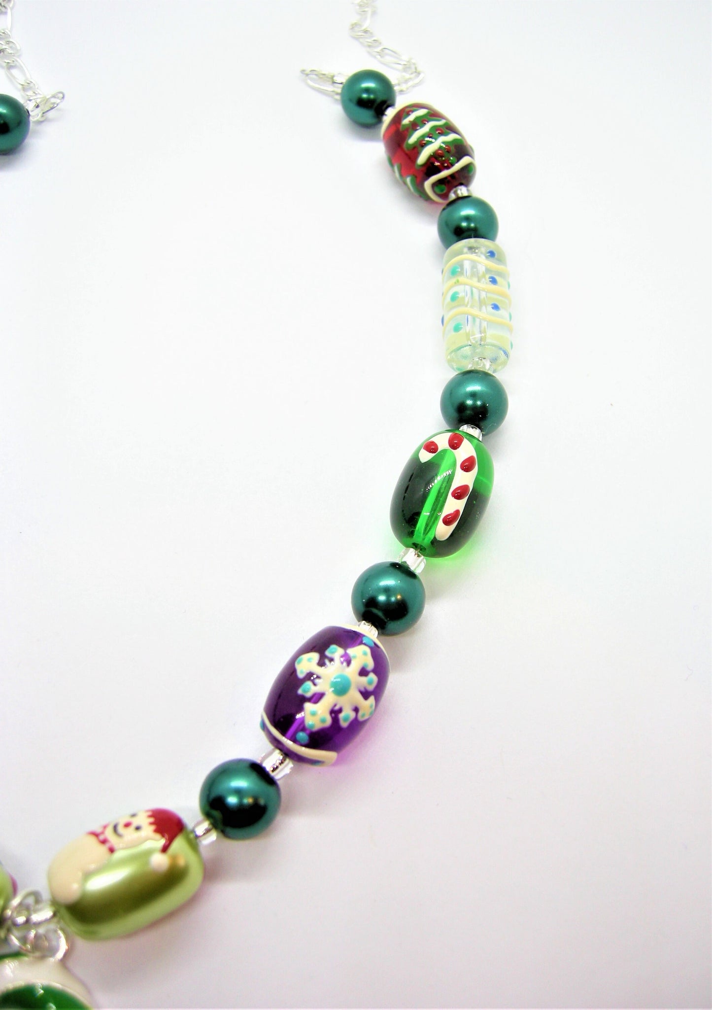 Mabel – Candy Cane Charm Necklace & Mismatched Earrings
