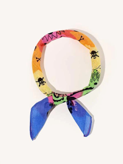 Rainbow tie dye bandana