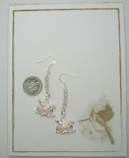 Evangeline – Blush Pink Sleigh Earrings with Swarovski Crystals