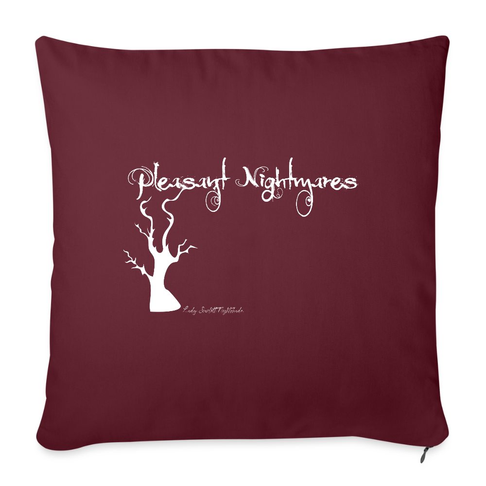 Pleasant Nightmares Throw Pillow - burgundy