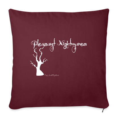 Pleasant Nightmares Throw Pillow - burgundy
