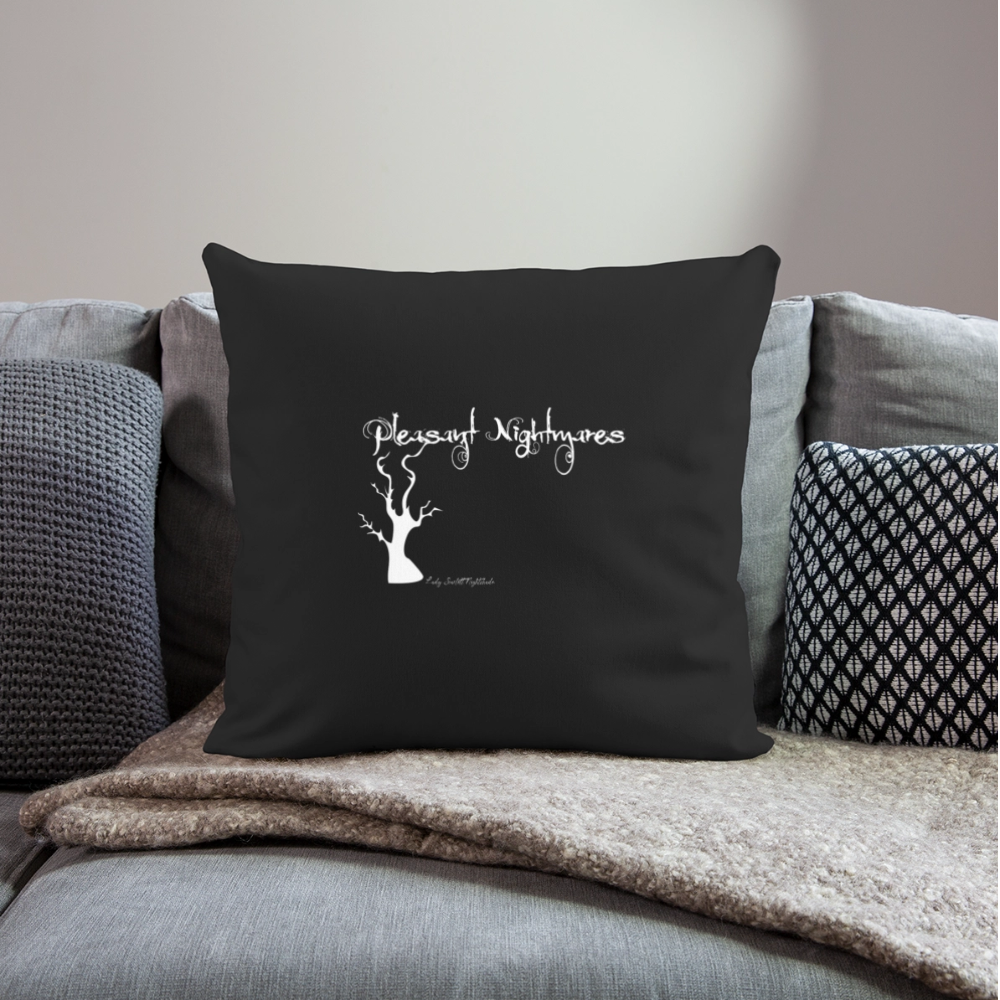 Pleasant Nightmares Throw Pillow - black