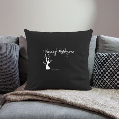 Pleasant Nightmares Throw Pillow - black