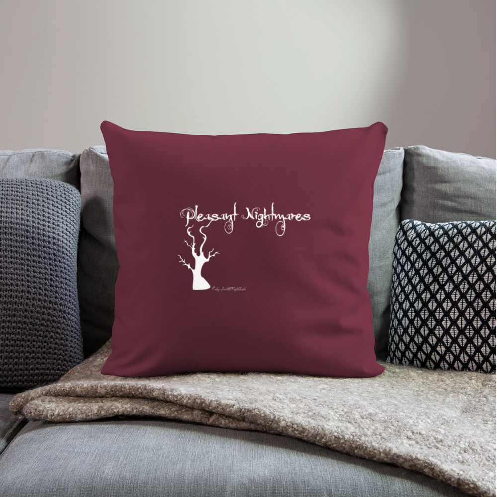 Pleasant Nightmares Throw Pillow - burgundy