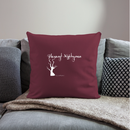 Pleasant Nightmares Throw Pillow - burgundy