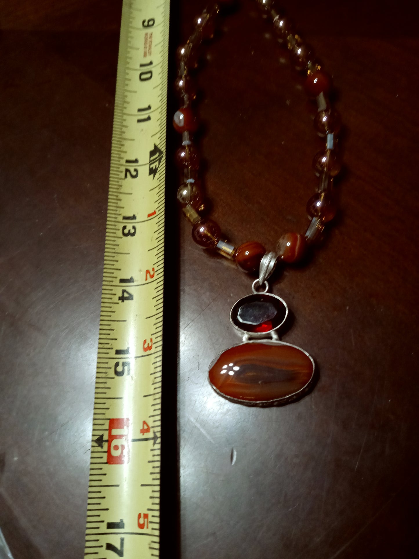 Vivienne – Garnet and Agate Gold-Filled Statement Necklace