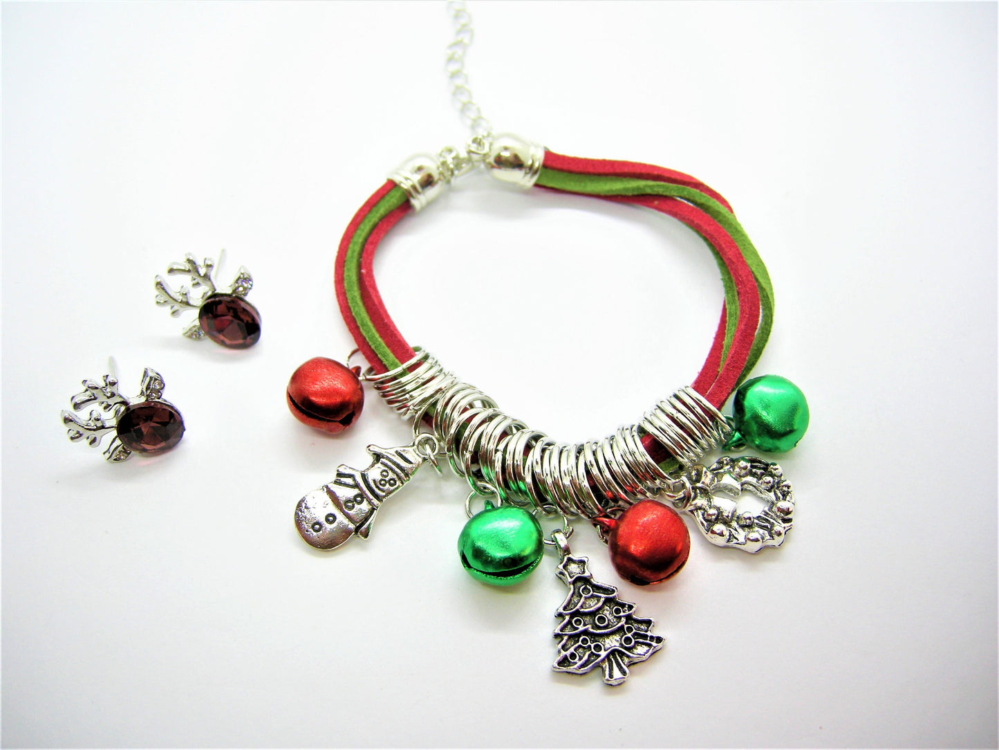 Ivy – Christmas Charm Bracelet & Deer Antler Earrings