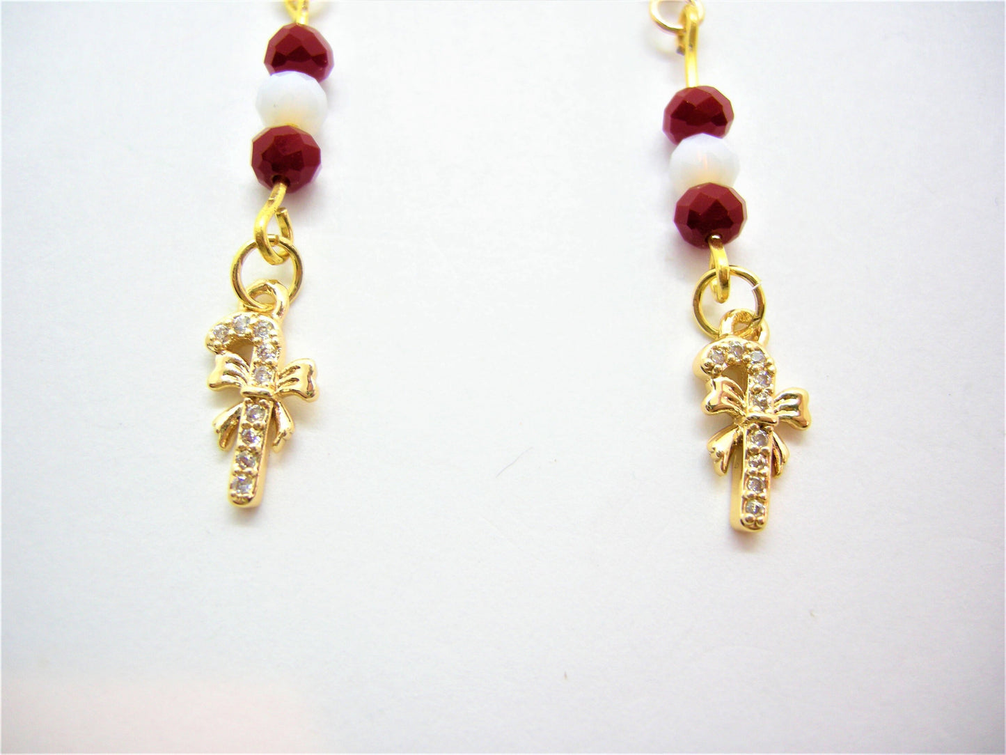 Clara – Candy Cane Pavé Earrings with Swarovski Crystals