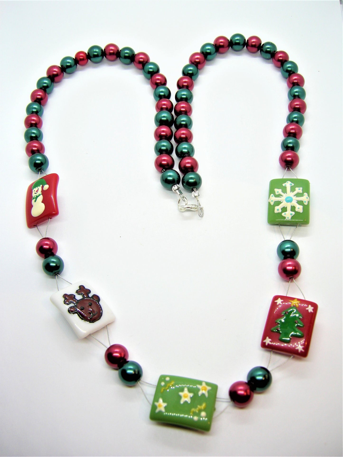 Garland – Double Wire Holiday Package Necklace & Spiral Tree Earrings