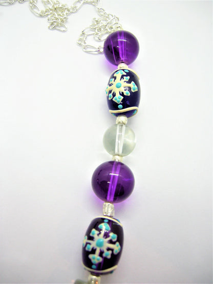Rex – Stocking Pendant Lampwork Necklace & Deer Stud Earrings