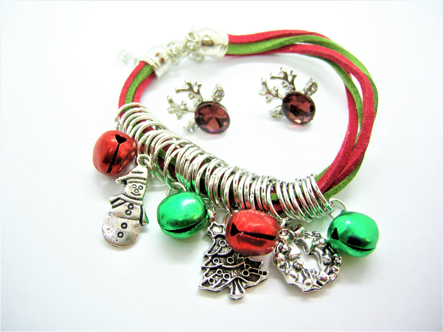Ivy – Christmas Charm Bracelet & Deer Antler Earrings