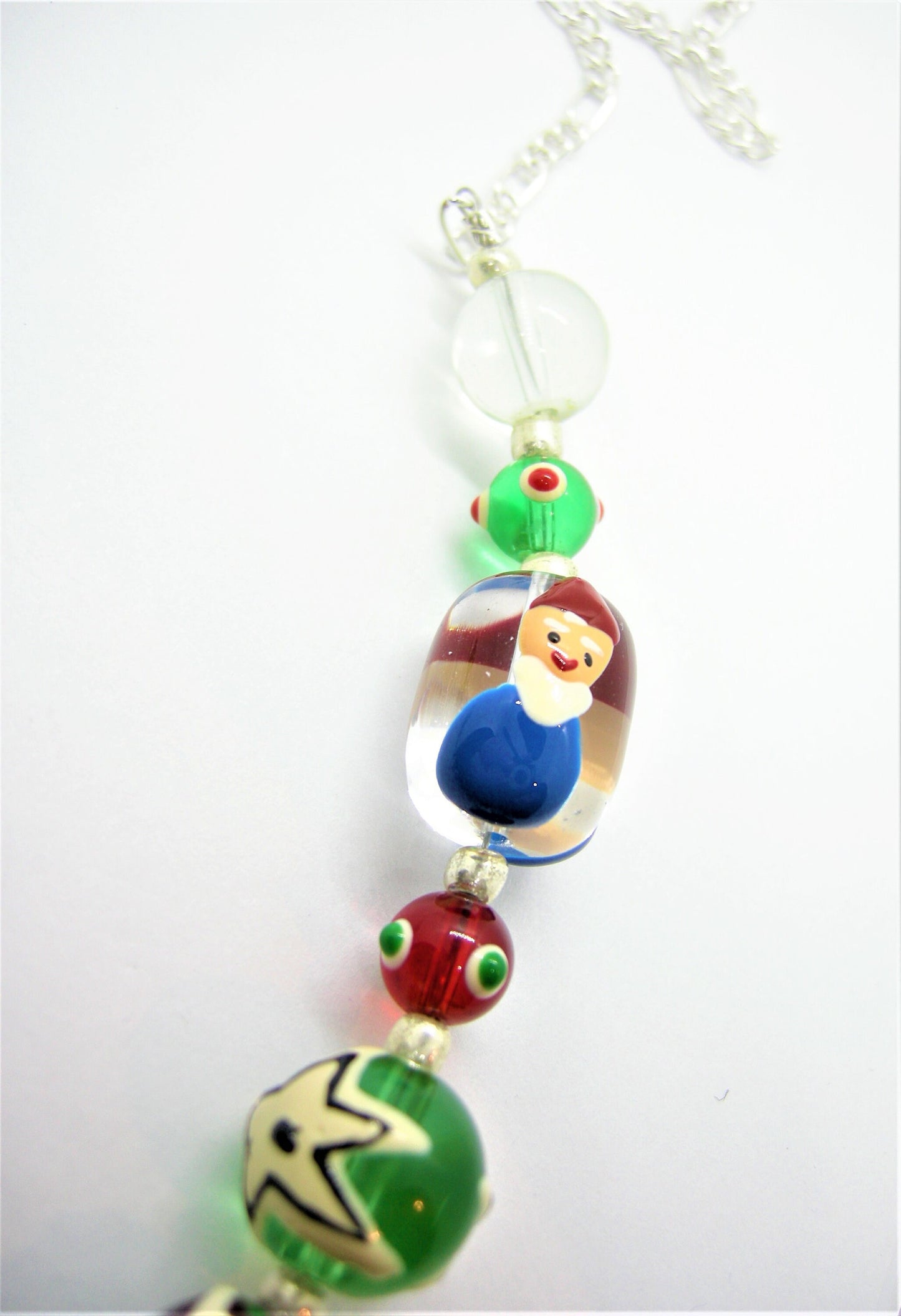 Jasper – Handcrafted Glass Bead Christmas Necklace & Deer Earrings