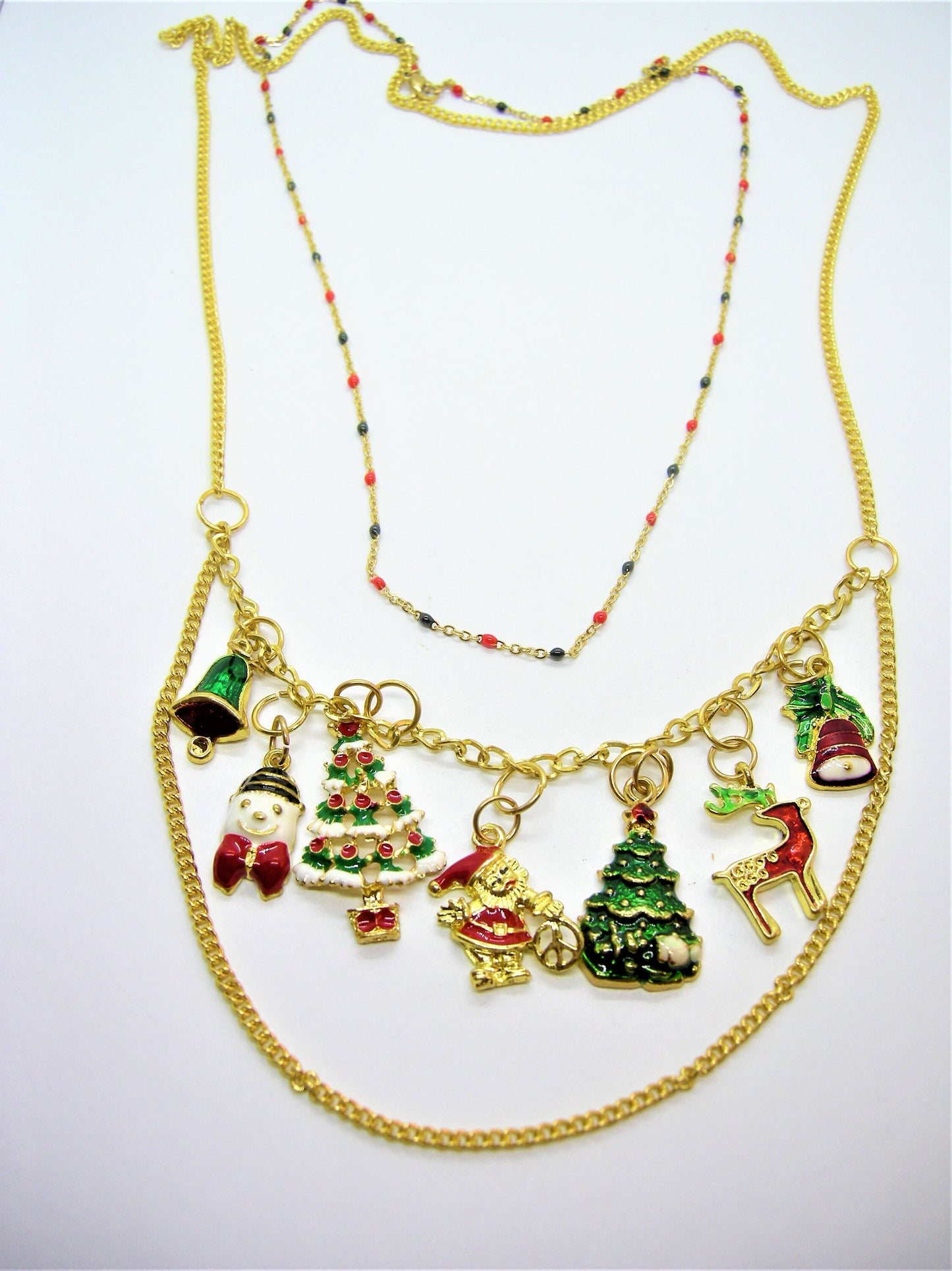 Holly – Christmas Charm Necklace & Festive Earrings
