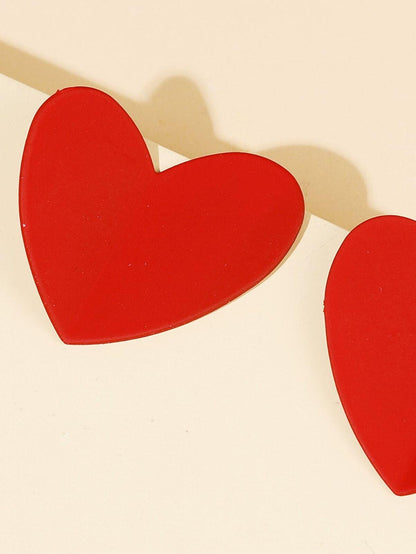 Juliet – Suede-Soft Crimson Heart Earrings