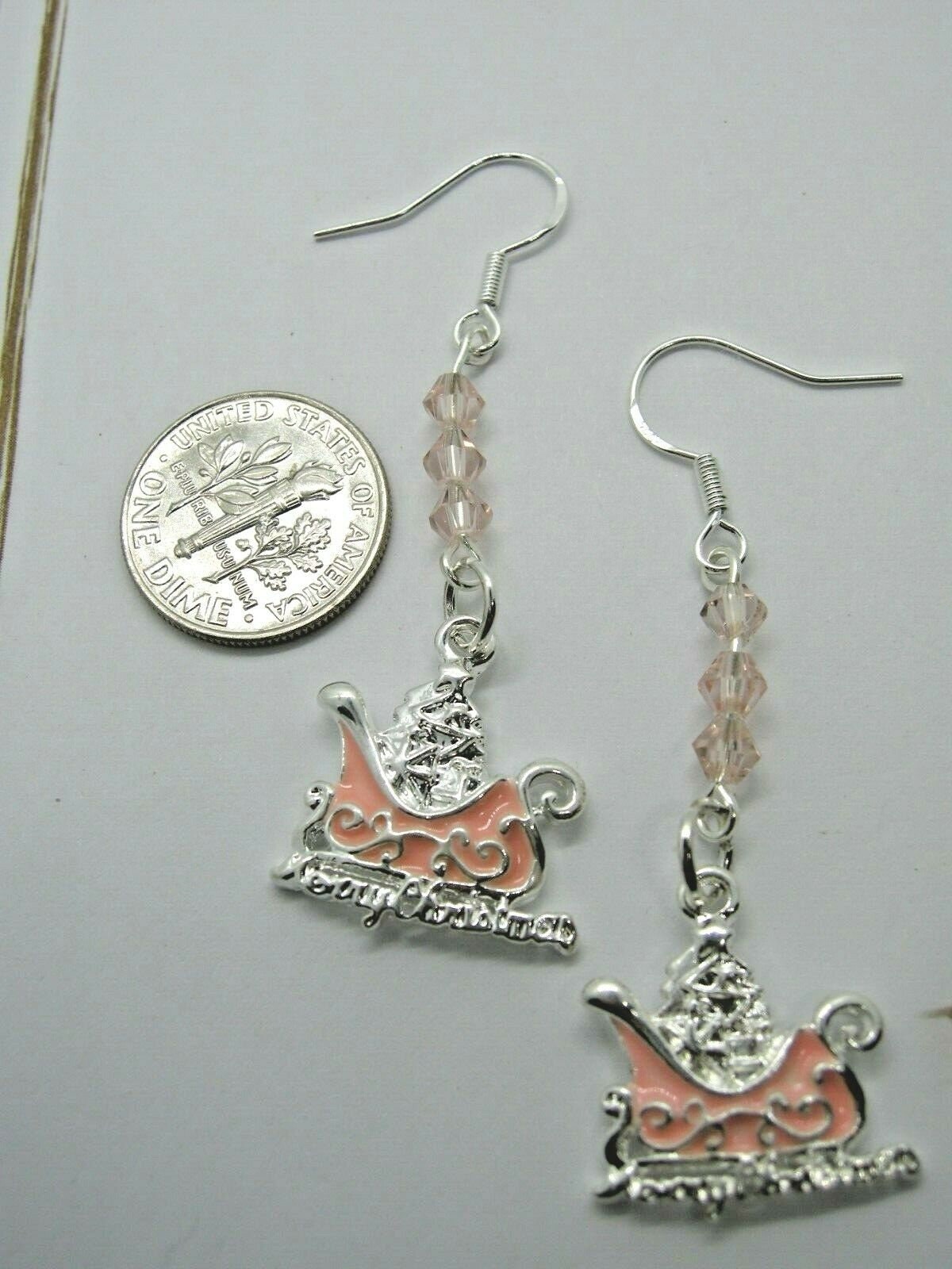 Evangeline – Blush Pink Sleigh Earrings with Swarovski Crystals