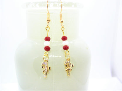 Clara – Candy Cane Pavé Earrings with Swarovski Crystals