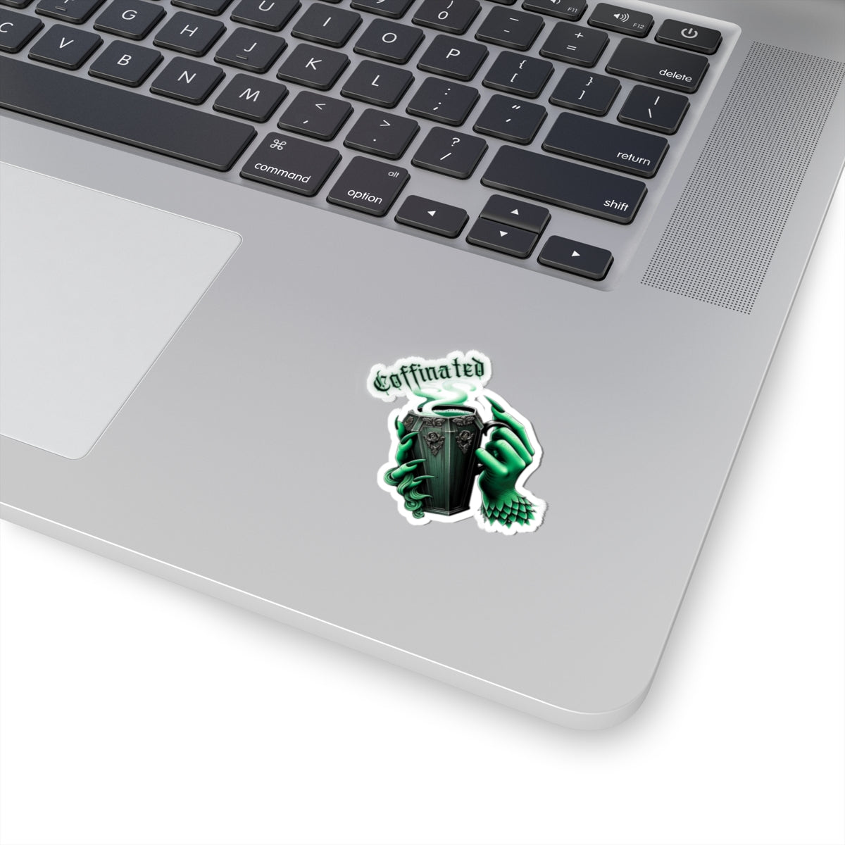 Coffinated Kiss-Cut Stickers | Coffee Lovers Gift, Goth Aesthetic, Laptop Decor, Quirky Home Decor, Halloween