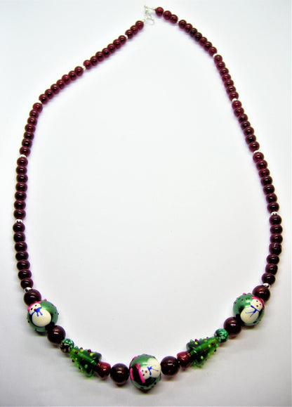 Jack Frost's Mischief – Christmas Lampwork Necklace & Reindeer Earrings