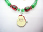 Santa Claus Pendant Necklace & Mismatched Earrings