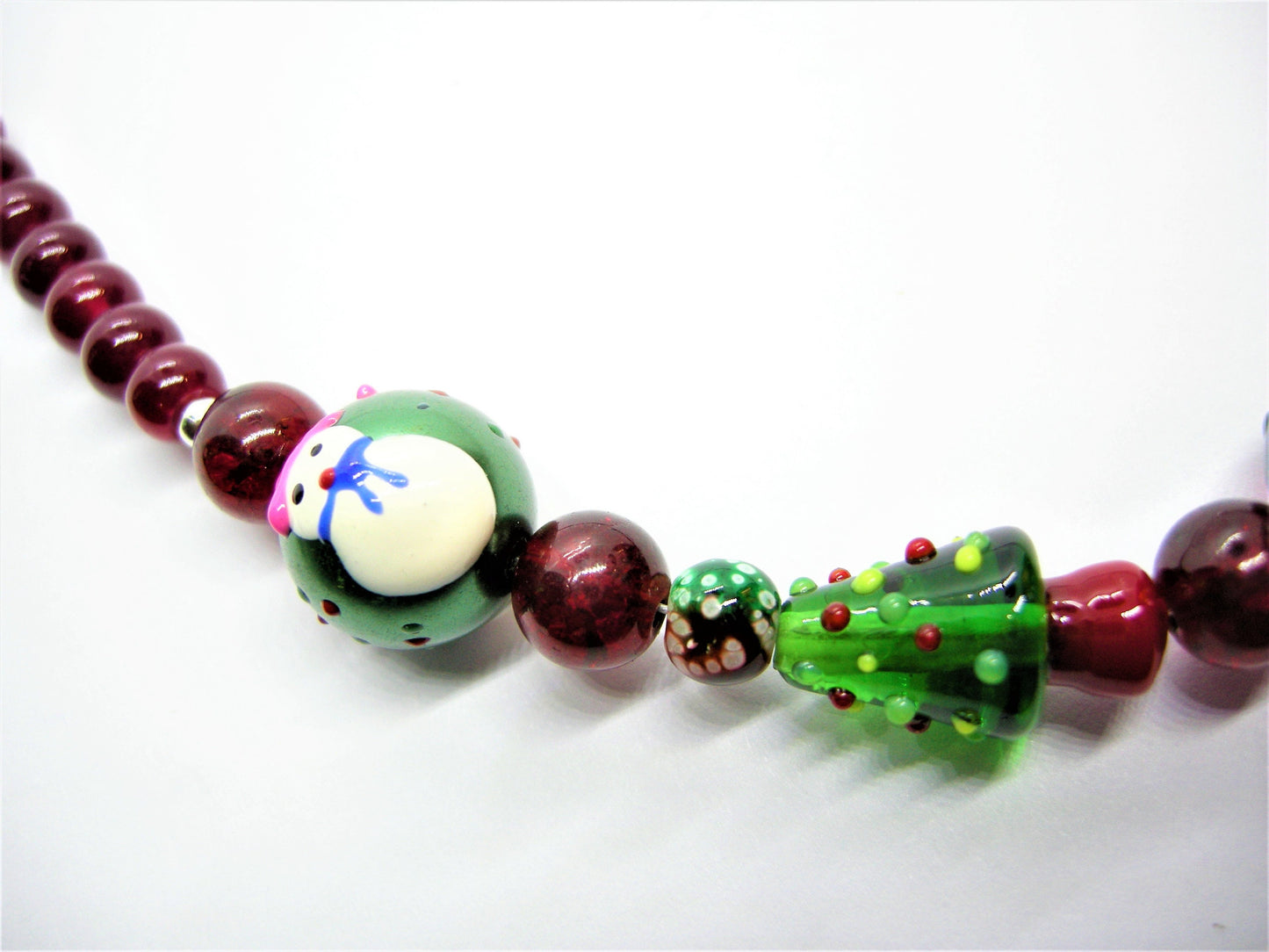 Jack Frost's Mischief – Christmas Lampwork Necklace & Reindeer Earrings