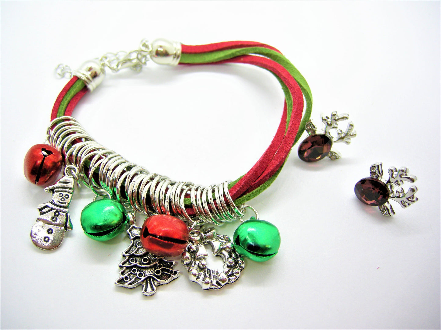 Ivy – Christmas Charm Bracelet & Deer Antler Earrings