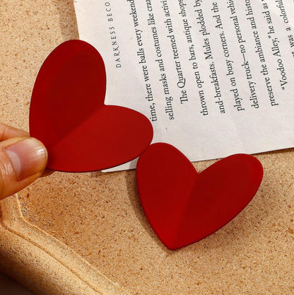 Juliet – Suede-Soft Crimson Heart Earrings