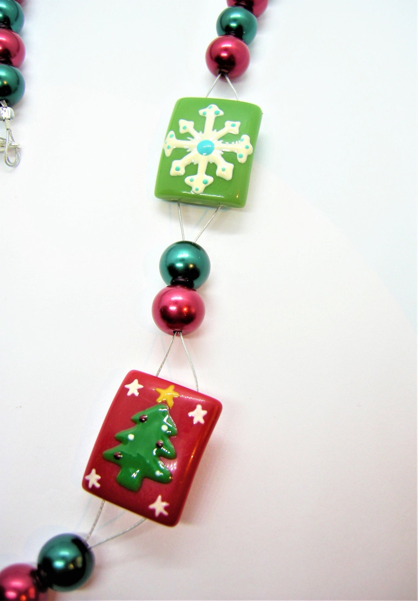 Garland – Double Wire Holiday Package Necklace & Spiral Tree Earrings