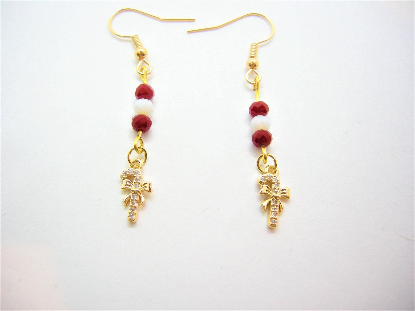 Clara – Candy Cane Pavé Earrings with Swarovski Crystals