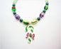 Mabel – Candy Cane Charm Necklace & Mismatched Earrings