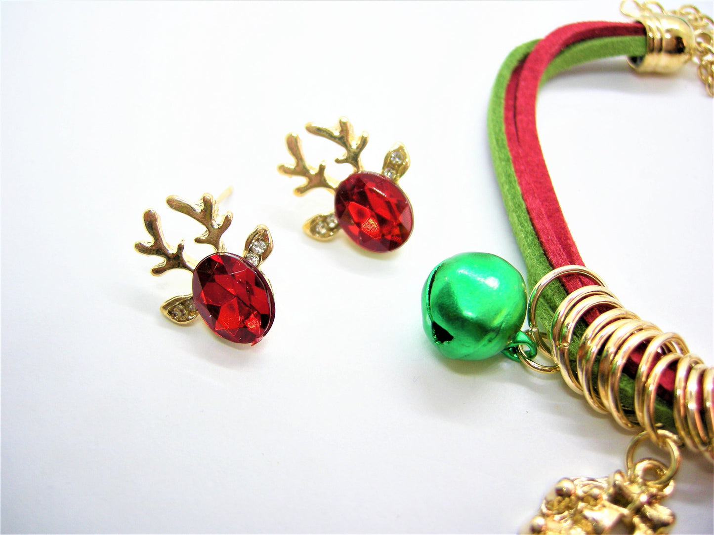 Ivy – Christmas Charm Bracelet & Deer Antler Earrings
