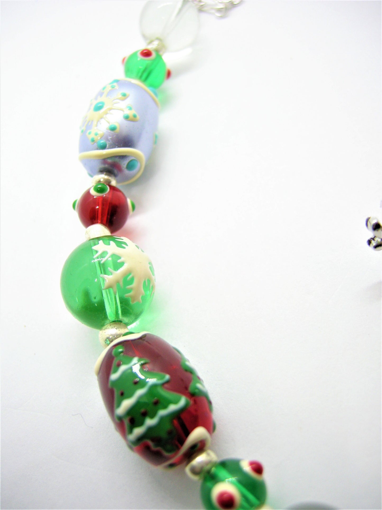 Jasper – Handcrafted Glass Bead Christmas Necklace & Deer Earrings