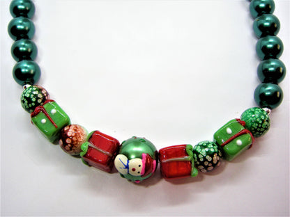 Dash – Handcrafted Christmas Bead Necklace & Reindeer Earrings
