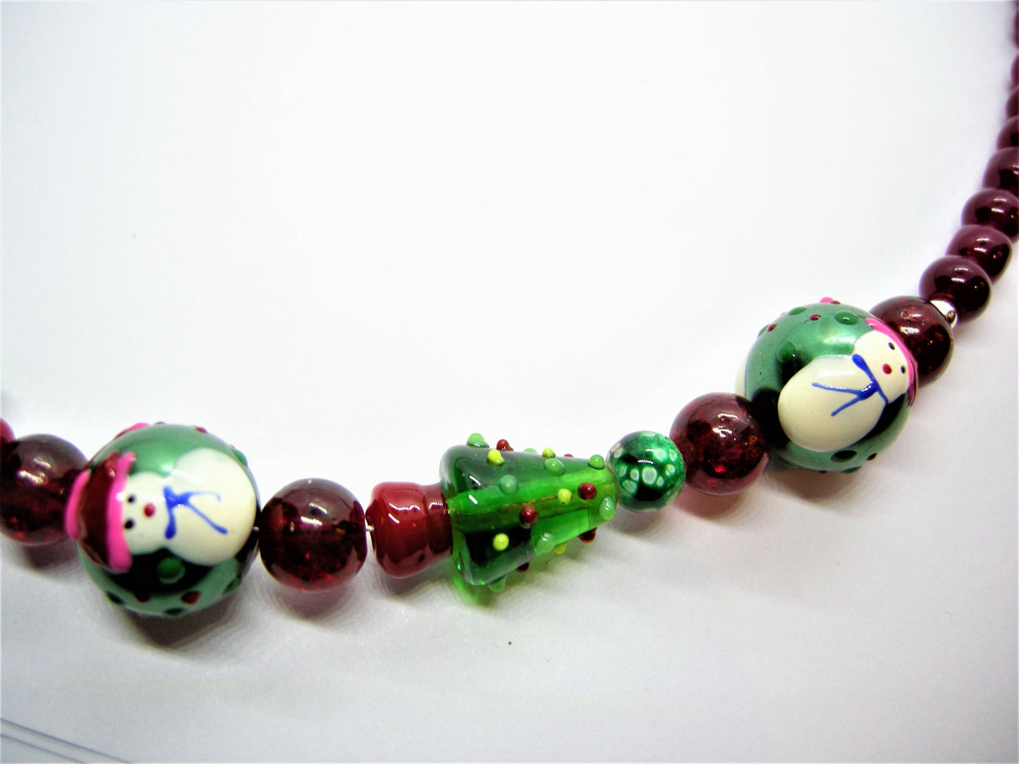 Jack Frost's Mischief – Christmas Lampwork Necklace & Reindeer Earrings