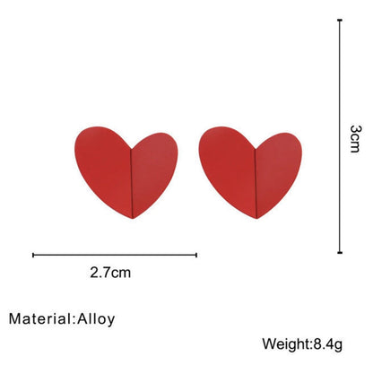 Juliet – Suede-Soft Crimson Heart Earrings